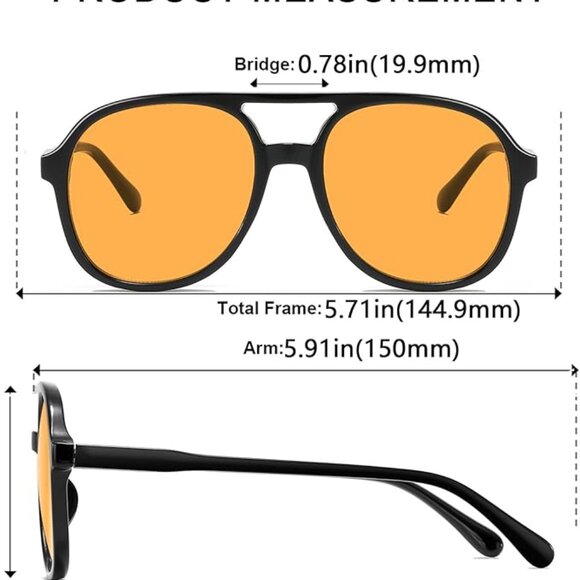 Trendy Sunglasses for Women and Men Black/Yellow Tint main image 5